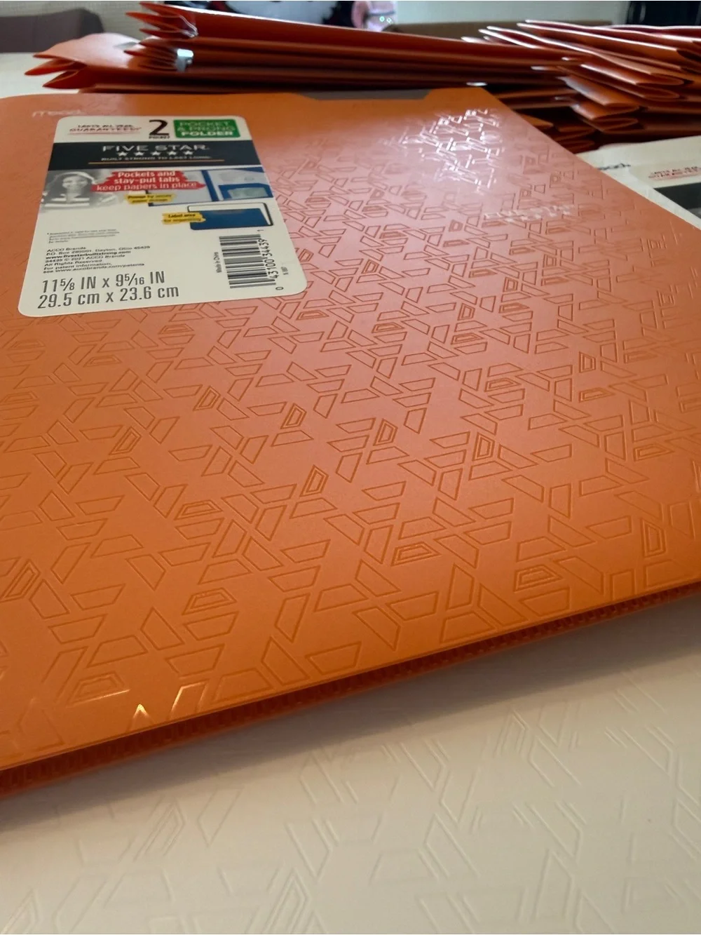 Mead Five Star Pocket Folders New Orange & White (21 Folders)